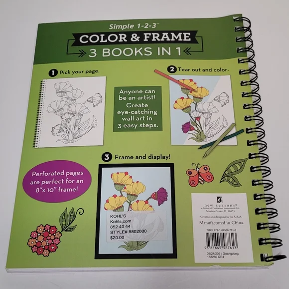 Color and Frame 3 books in 1 Flowers Deserts Oceans NWOT - Picture 7 of 10